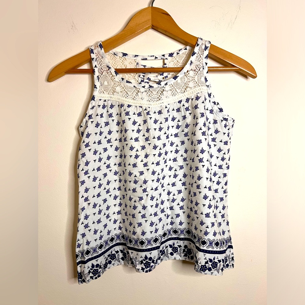 4/$25 Aeropostale P.S. for kids size 8 girls floral tank top.